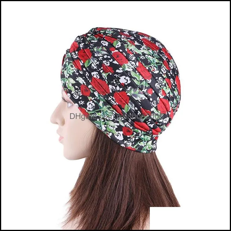 women floral print women turban fashion banadans cancer headwrap chemo cap islam muslim scarf head wrap hair accessories