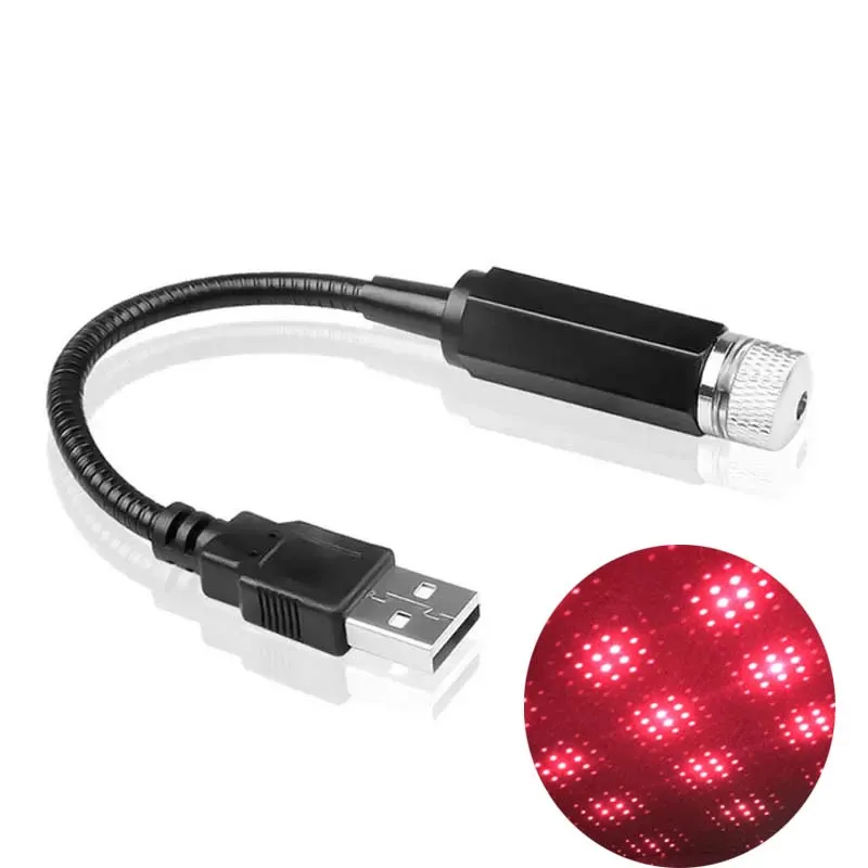 Lumières décoratives de voiture Auto LED lumière de travail véhicule toit étoile veilleuses projecteur atmosphère galaxie lampe USB lampes éclairage réglable