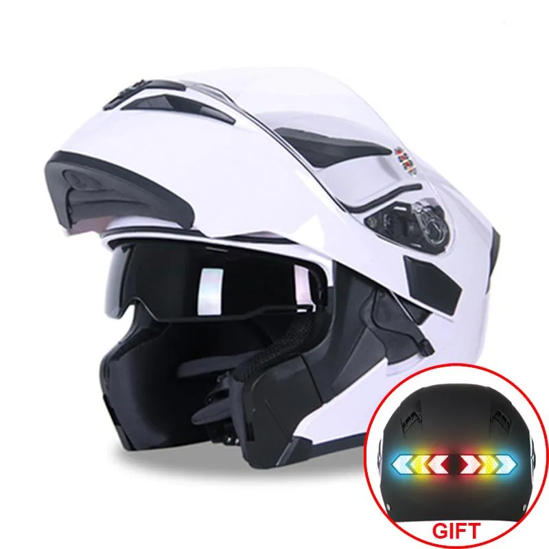 Motorcykelhjälmar män modular vänd upp casco motorcyklist dubbel visir vindtät racing capacetes moto accesorios