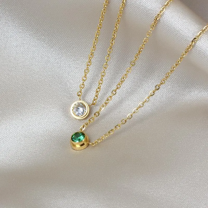 Подвесные ожерелья из нержавеющей стали камень для женщин -девочек персонализированные индивидуальные золотые ящики цепи