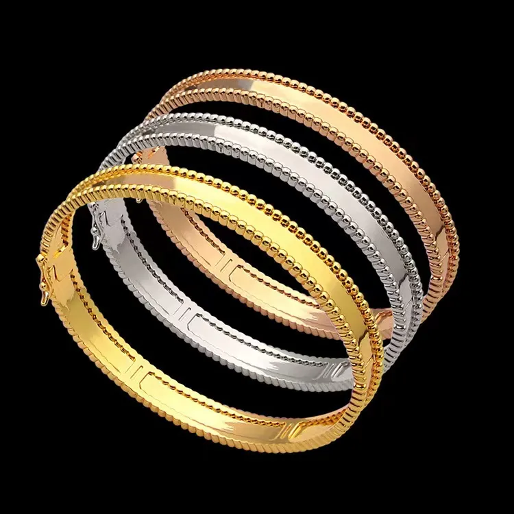 Armband voor het maken van roestvrij staal Klassieke klavertje vier Whithout Diamond Women Bangle Designer Jewelry High Quatily Fashion Party Accessoire Luxe armbanden