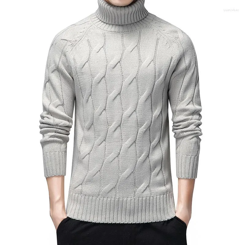 男性用セーターブラックタートルネックメンカジュアルプルのための濃い暖かい冬のセーター