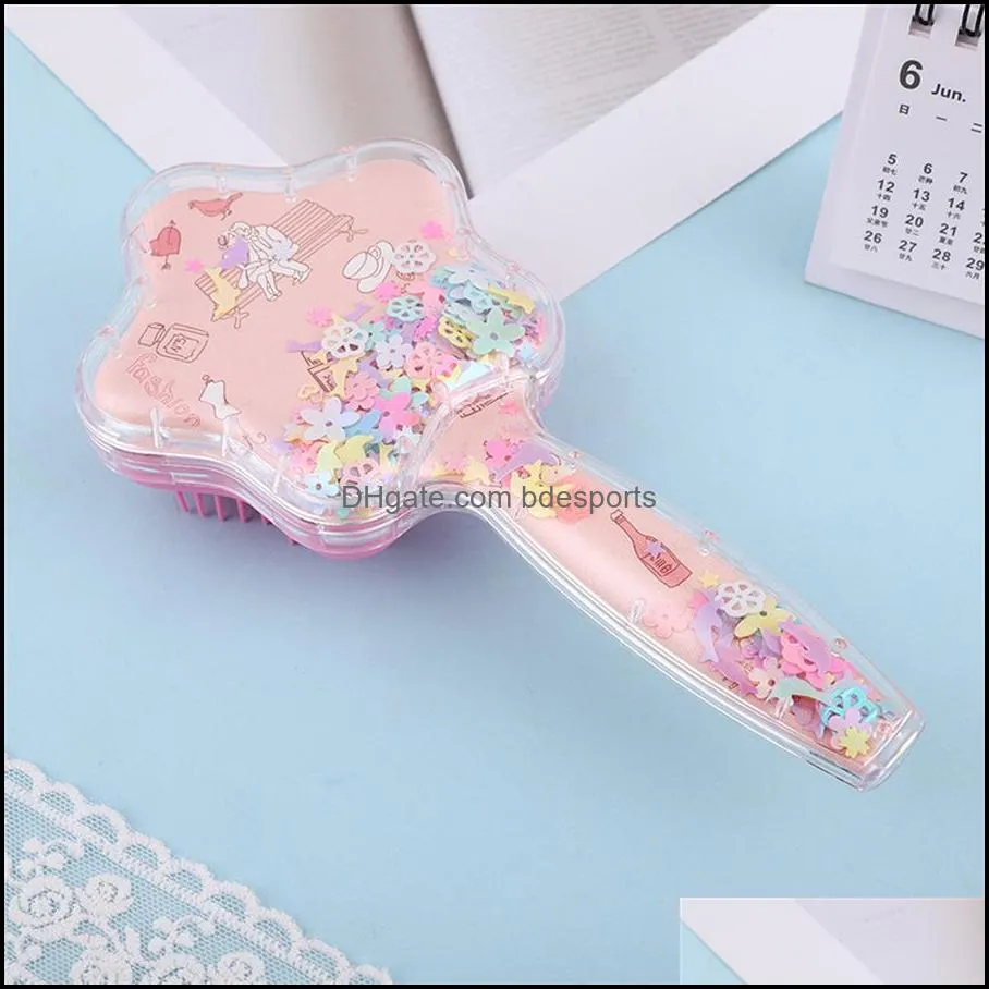 Hair Clippers & Accessories New anti-knot massage comb hairdressing five-pointed star comb children`s cute