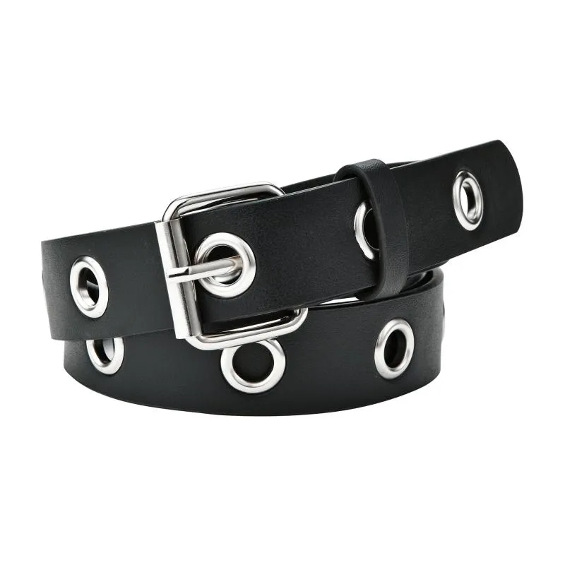 2022 Brand Design Womens Fashion Belt With Eyelet PU Hollow Penk