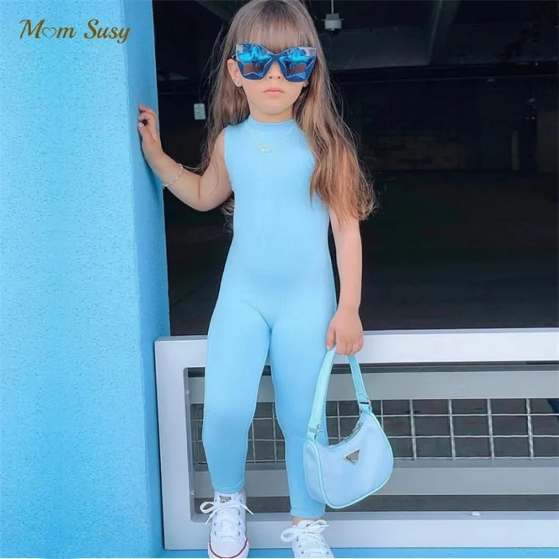 Moda Kız Bebek Erkek Kolsuz Tulum Yürüyor Çocuk giyisi Ince Romper Pantolon Yaz Tulum Onesies Giysileri 2-7Y 220507