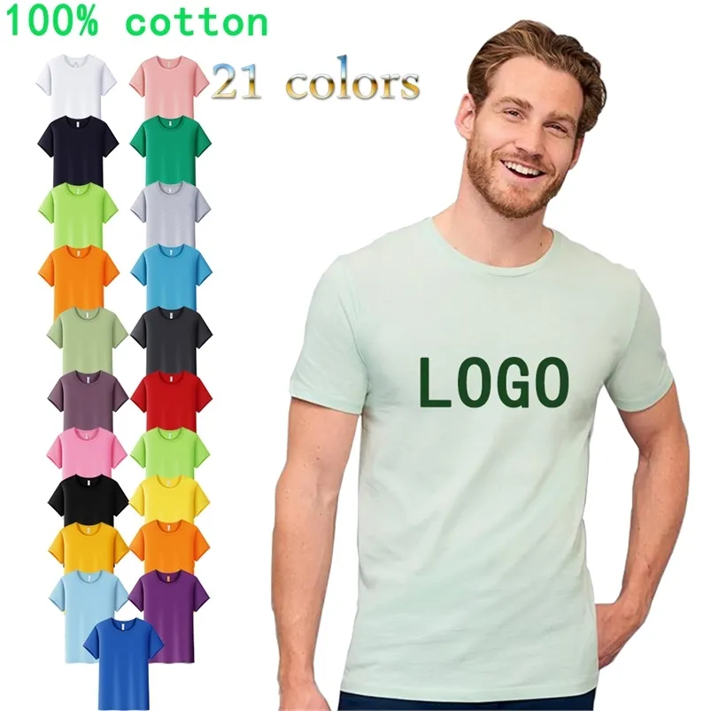 Camiseta 100 de algodão Solid Causal o Necue Basic Print Cadeis Tamis Mulheres Textos Tops Tees 220615