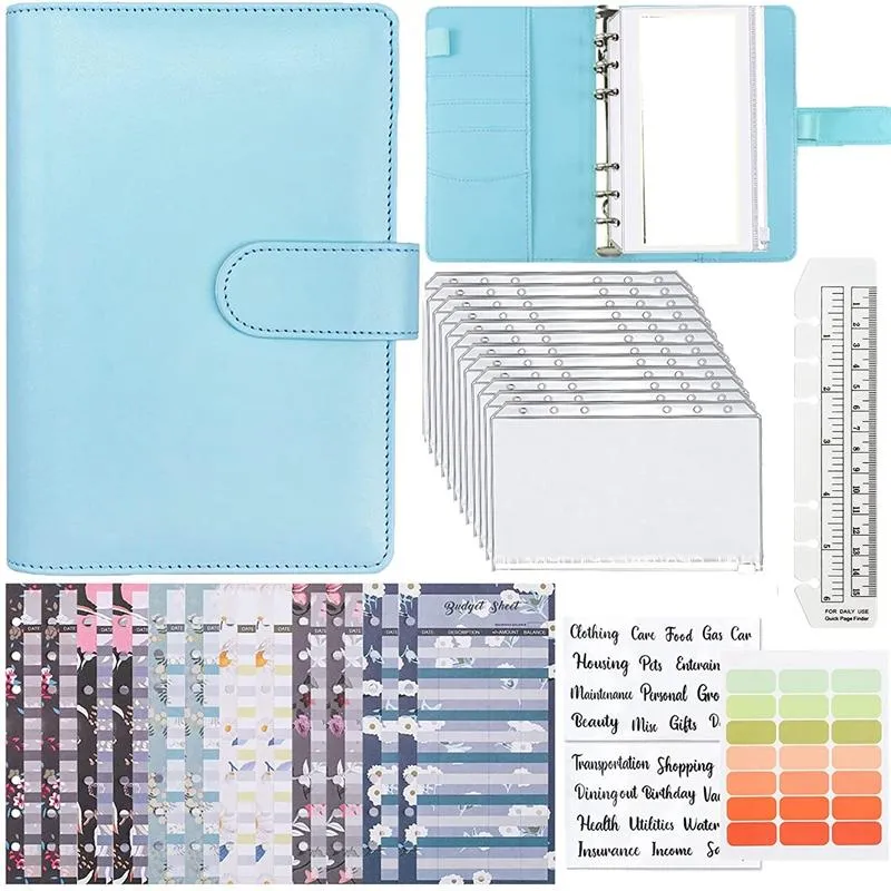 Brilhas para presentes notebook de folhas soltas PU A6 Planner Folhas de Planeiras de Orçamento Capas de Capas Gift