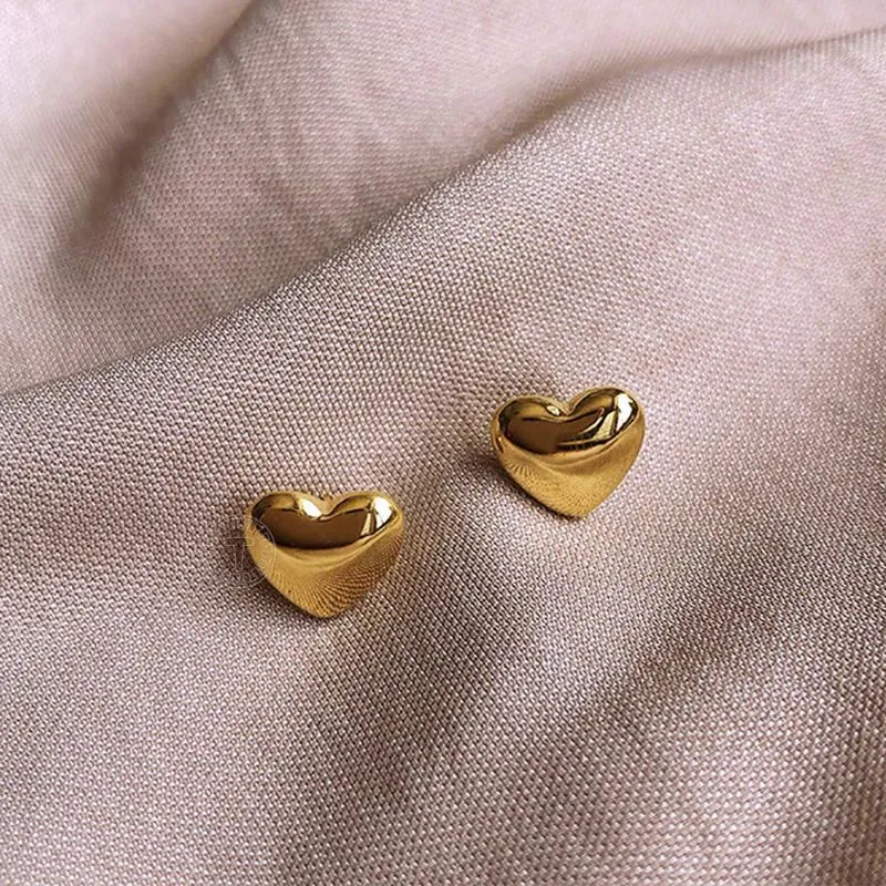 Stud Vintage Goud Kleur Hart Oorbellen Voor Vrouwen Meisjes Rvs Liefde Dainty Bruiloft Geschenken HDE69