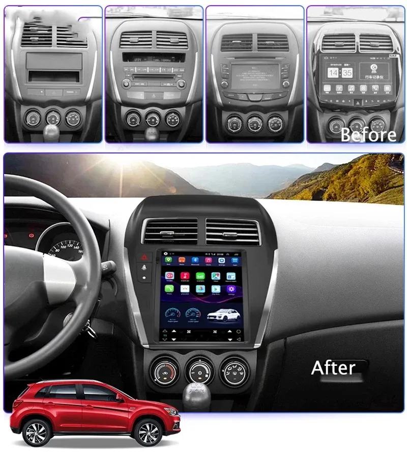 Video radio auto da 10 10,1 pollici Android per Citroen C4 2010-2015 Mitsubishi ASX Peugeot 4008 Support Retroview Camera WiFi Mirror Link