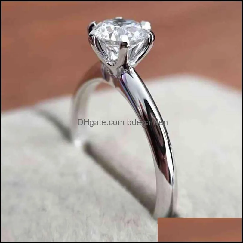 classic 925 sterling silver moissanite 1ct 2ct 3ct ct d color jewelry simple style anniversary ring