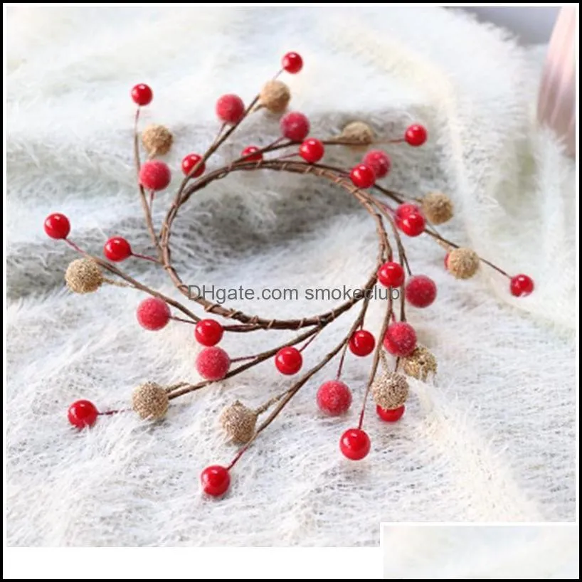 Christmas Wind Glass Beads Door Hanging Home Decoration Creative Fake Flower Rattan Arrangement Wedding Decorative Flowe jllYYX