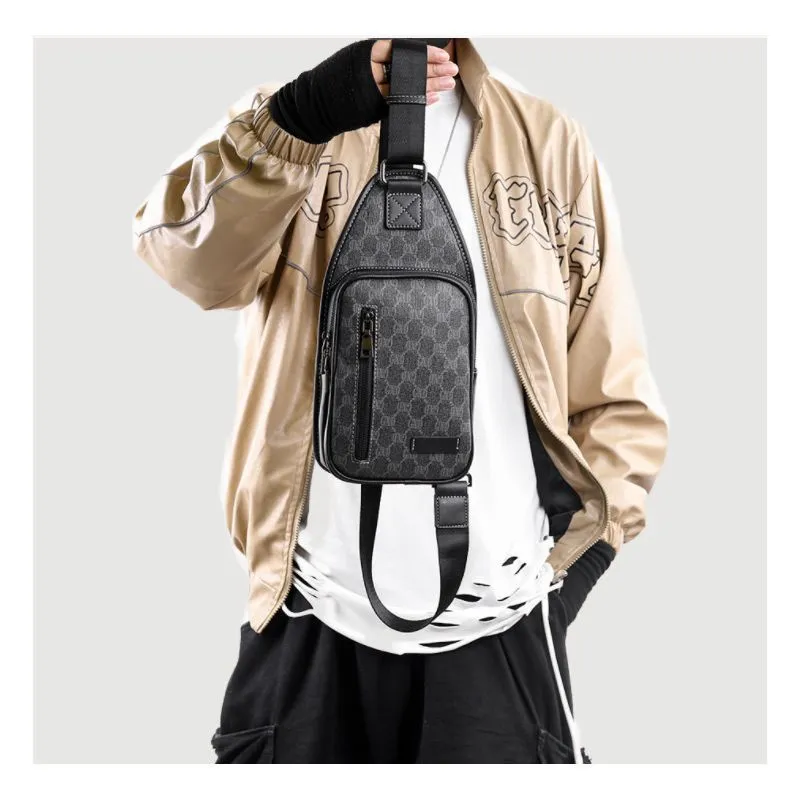 Fashion Man Messenger Bags Plaid Men Bags Shoulder Crossbody PU Leather Sling Bag For Male Black Single Women Backpack for girls boys wallets