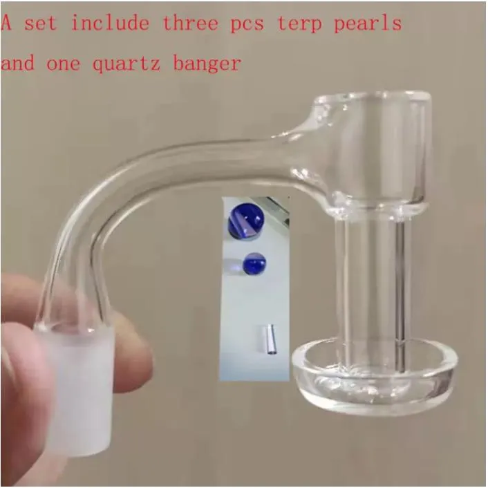 groothandel fabriek Volledig Weld Terp Slurper Set Quartz Banger Nail rook met marmeren carb dop bal Vacuüm parels pil koepelloze olie glazen bong rigs