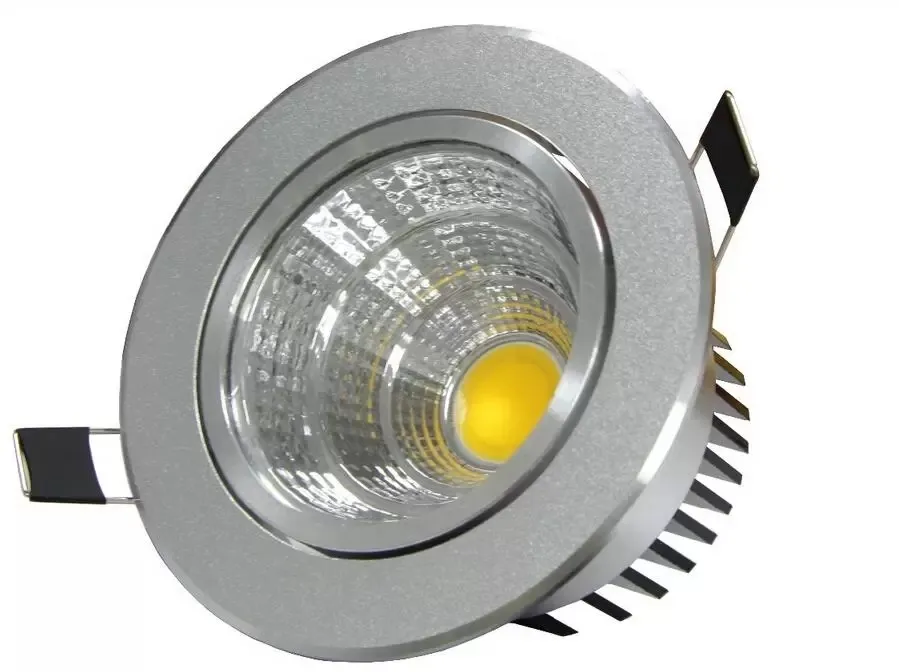 Faretto da incasso dimmerabile COB Downlight Silver Plafoniera Bianco caldo freddo