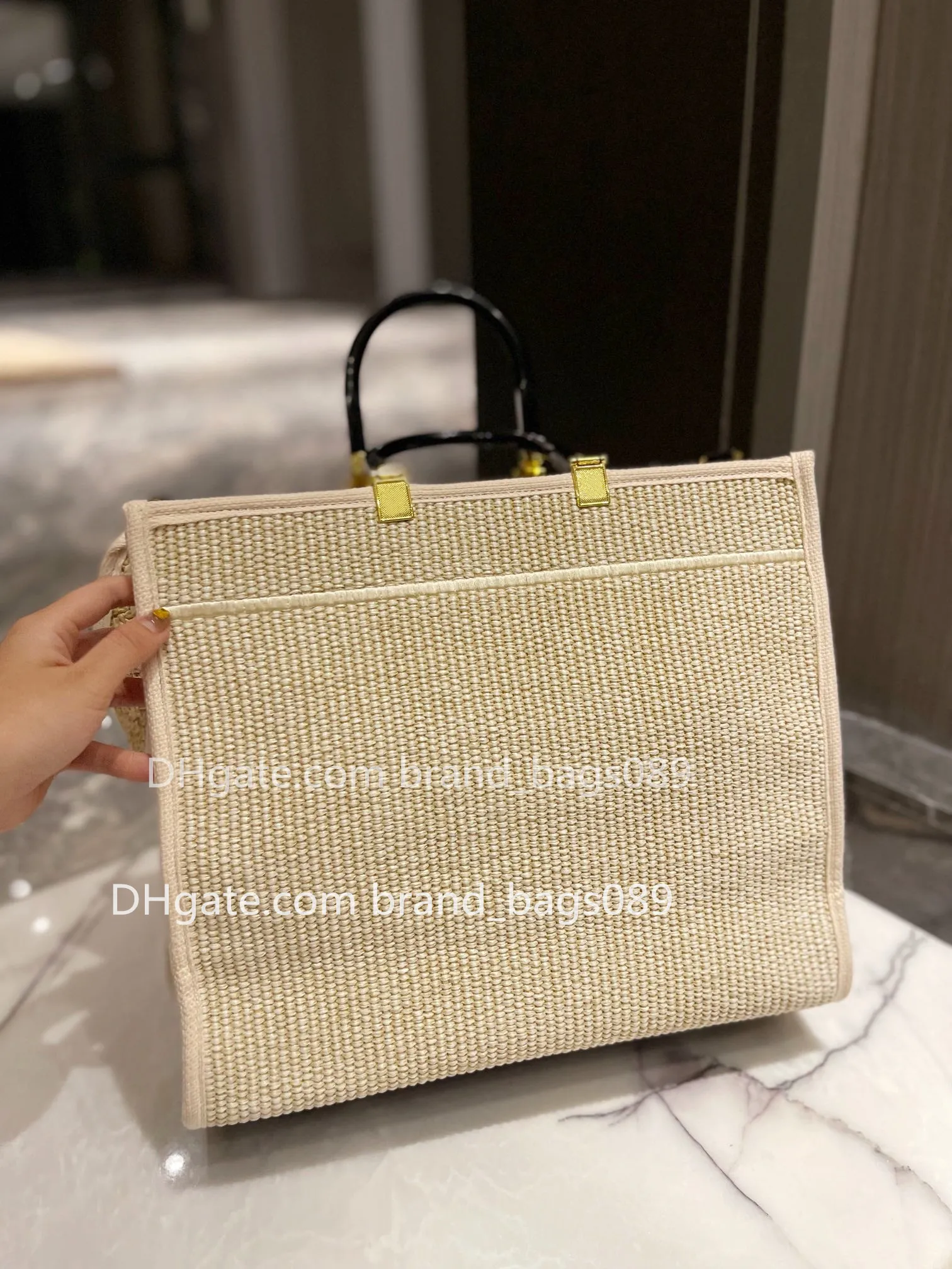 Sac fourre-tout en paille d'été en gros sac de voyage de vacances de grande capacité sacs de shopping de mode pour femmes portefeuille de messager de luxe