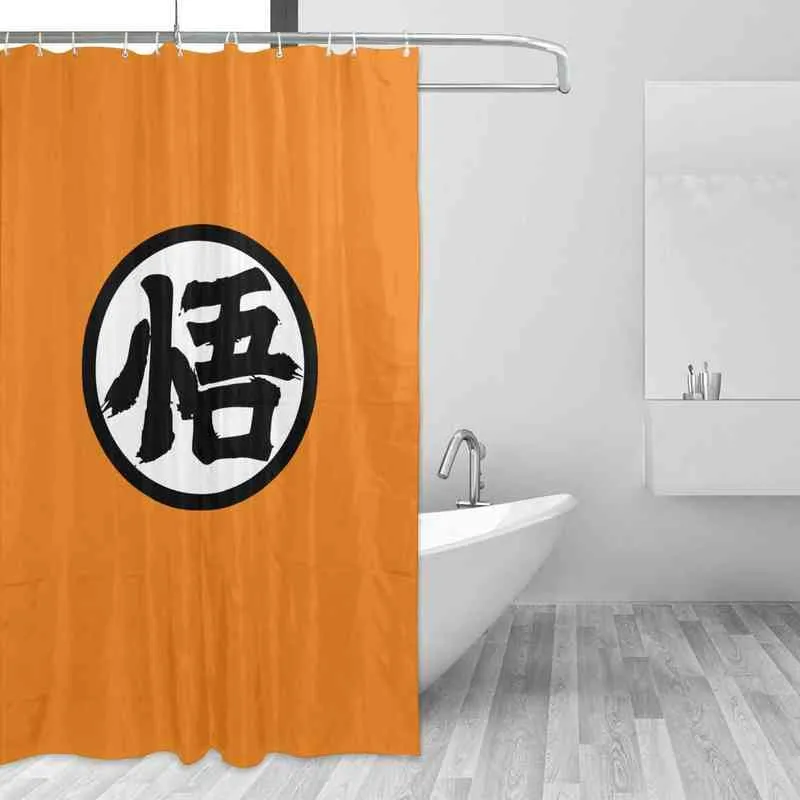 Goku Bathing Bathroom Bath Curtain Japanese Anime Fabric Waterproof