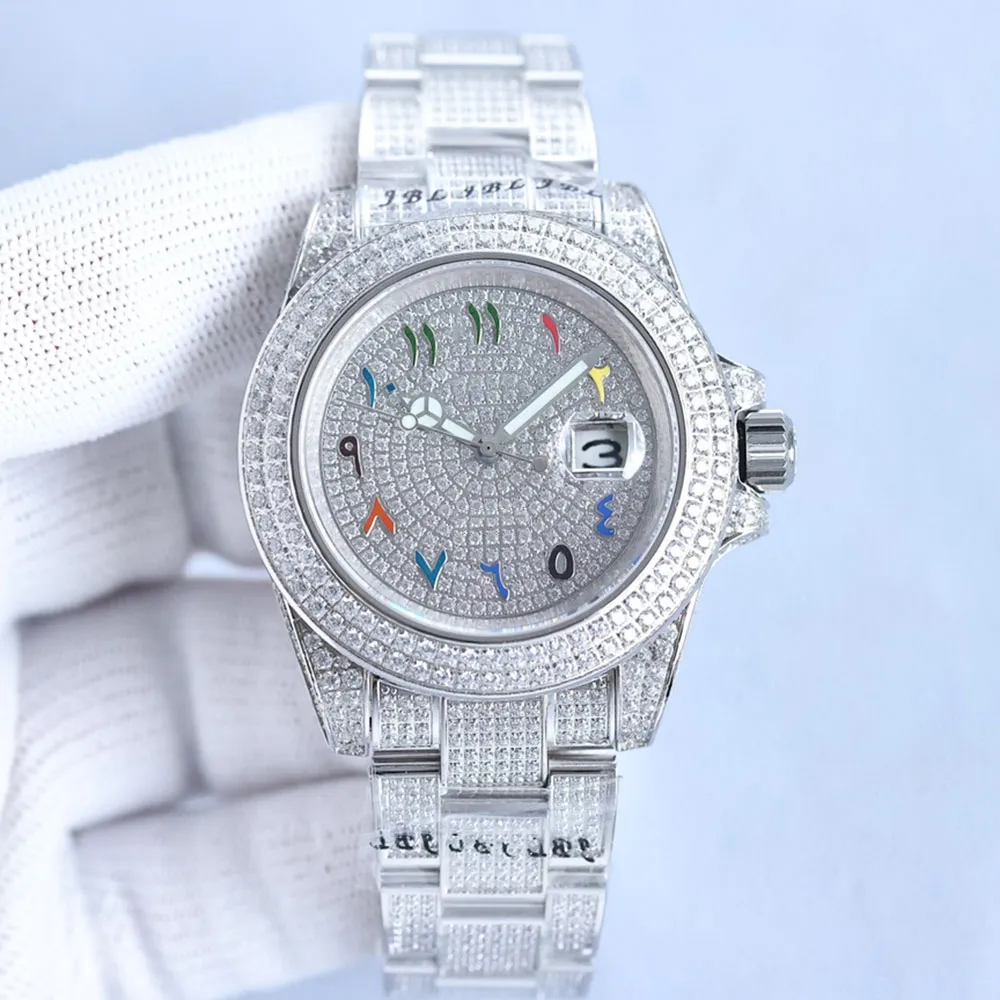Automatyczna zegarek stalowa moda mechaniczna 42 mm automatyczne diamentowe zegarki ze zegarkami ze zegarkami ze zegarem ze stali nierdzewnej.