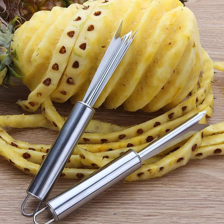 Portable Non-slip stainless steel Fruit Pineapple Peeler Easy Cleaning Fork Fruit Tools Kitchen Tools
