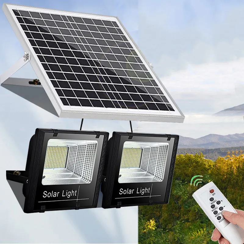 Luz solar LED al aire libre Garden solar lámparas de pared de 2 cabezas de pared al aire libre Follets solares solares de lámpara inteligente luces de inundación de lámpara inteligente