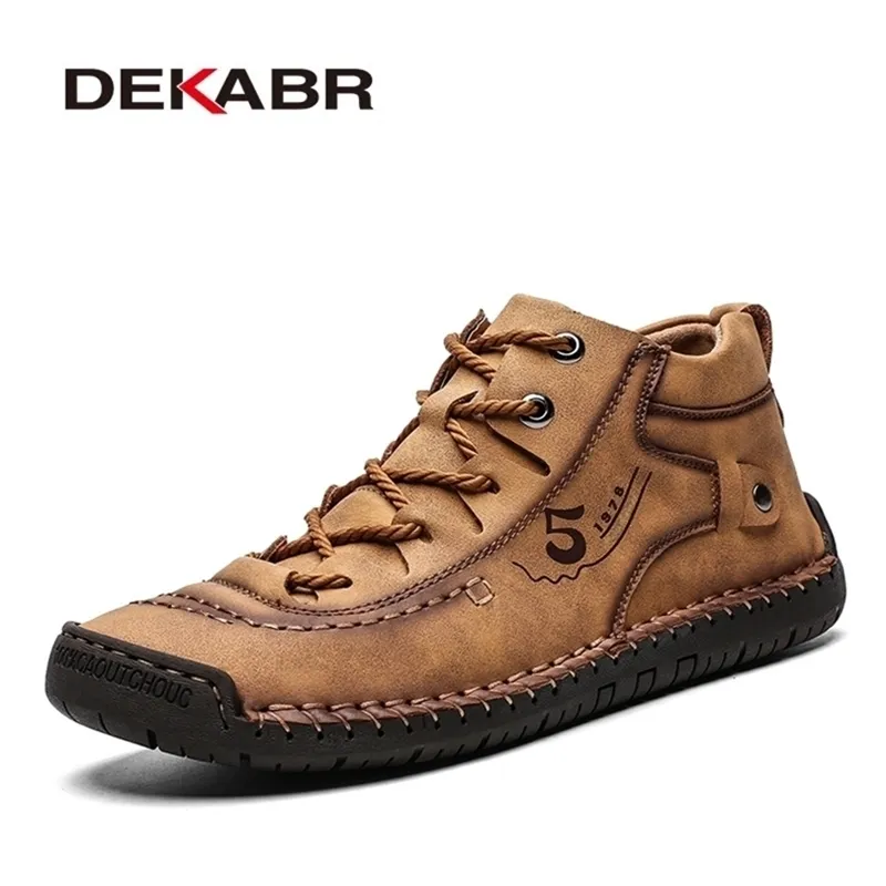 DEKABR Size 3948 Winter Snow Boots Ankle Waterproof With Fur Plush Warm Male Casual Boots Work Fashion Boots Comfort Men Shoes 201204