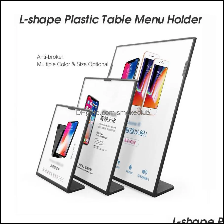 A5 L Shape Tabletop Acrylic Menu Sign Holder Promotion Products Counter Leaflet Flyer Poster Display Stands Frame