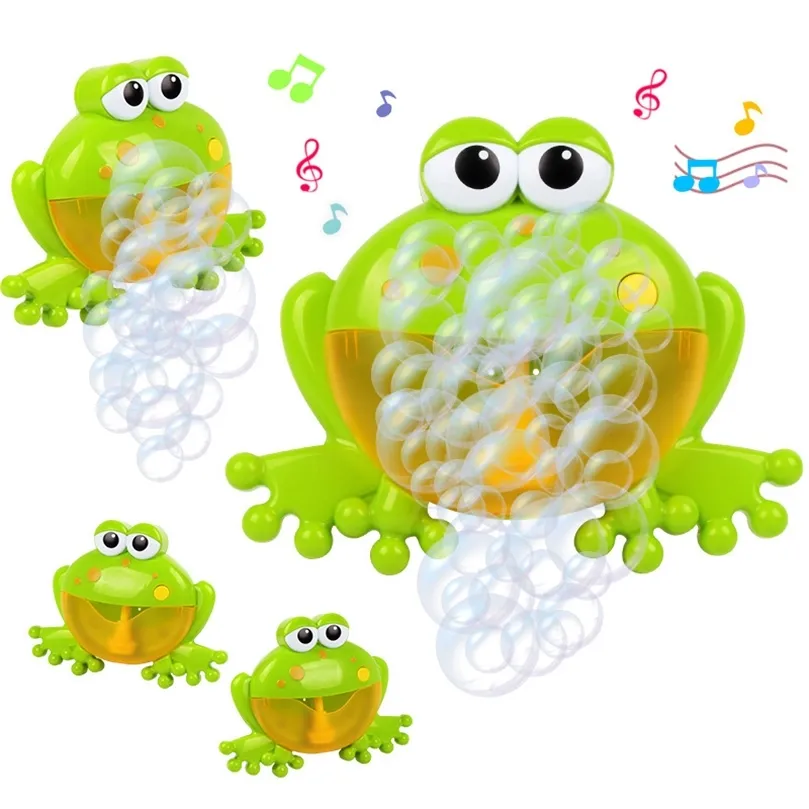 Frog Bubble Music Bebek Banyo Oyuncakları Çocuk Havuzu Yüzme Küvet Makinesi Otomatik Kabarcık Komik Yengeç Bathtoy Çocuklar için Hediyeler 220531