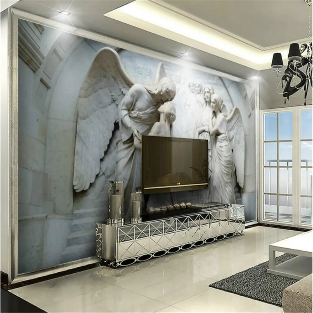 Premium 3D Wall Murals Wallpaper: Gray Embossed Angels for Modern Home Decor  - Shop Now! from Dhgate Wallpapers - price 16.59, image size:1000x1000