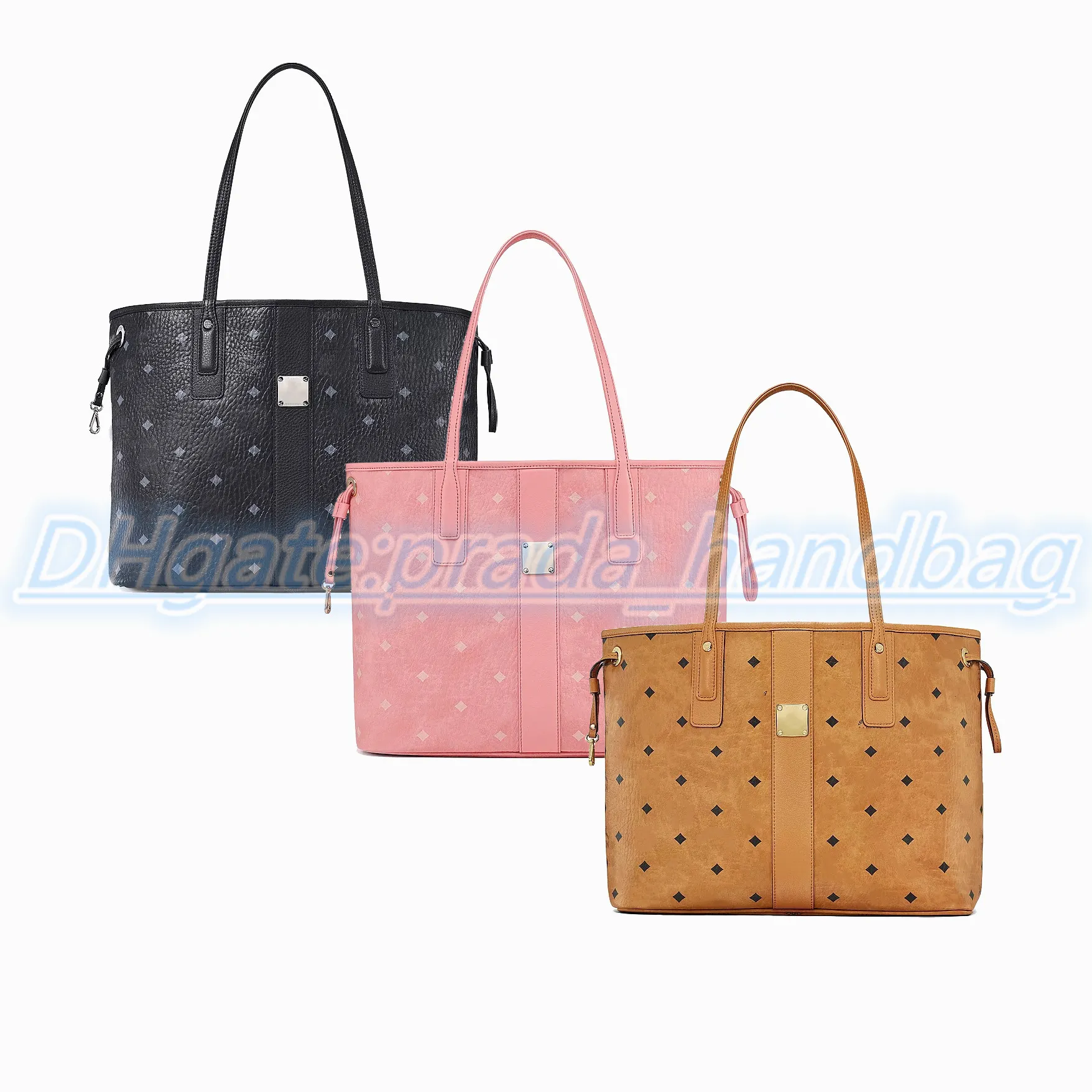 Designer de luxo de alta qualidade de couro bolsa de moda city saco de compras de dupla face