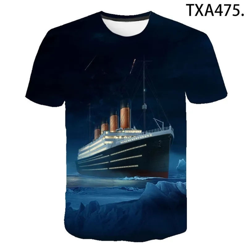 Titanic 3d print t shirt män kvinnor barn sommar kort ärm älskar TV titanic mode tshirt harajuku pojke flicka cool tops tee 220624