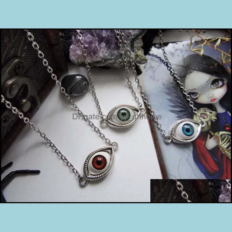 vintage bronze turkish evil devil eyes necklace pendant punk bff statement steampunk choker for women witch gothic jewelry gift