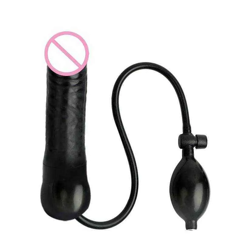 Nxy Dildos Dongs Anal Dilator Pump for Women Inflatable Butt Plug Men Gays Vaginal Stimulator Massager Air filled Large Sex Toy 220511