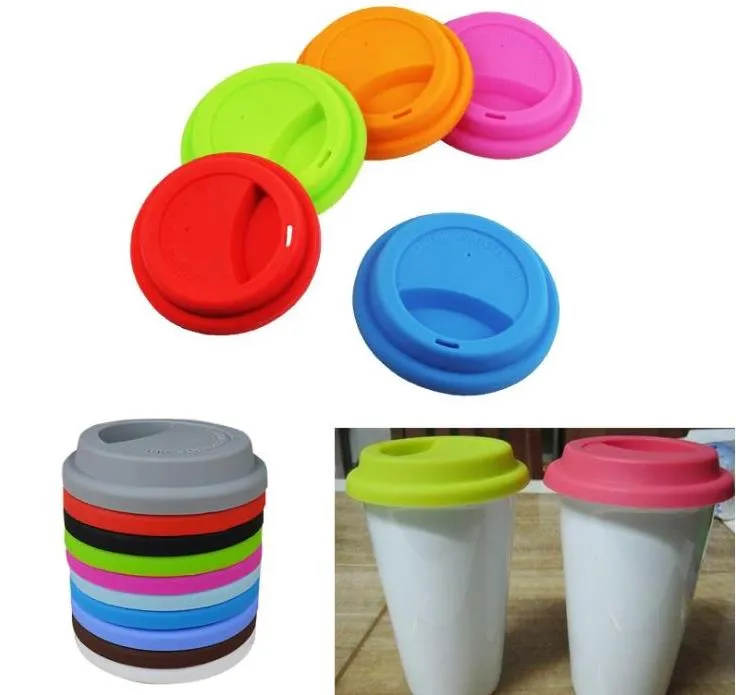 Couvercle de tasse en silicone de 9 cm, tasse à café en porcelaine réutilisable, bouchons anti-déversement, tasses de thé au lait, couvercles scellés SN4415