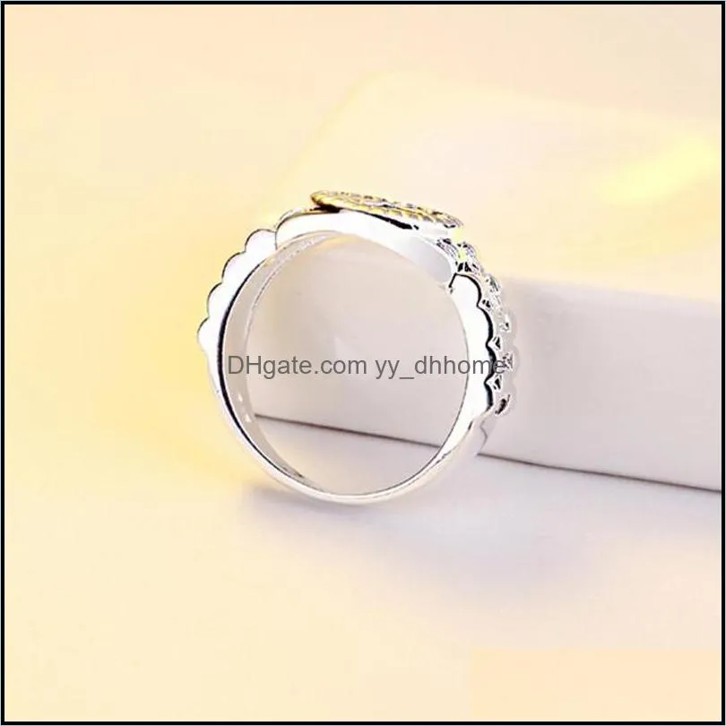 silver watch style rings hot sale crystal finger rings for women girl party fashion jewelry wholesale free shipping 0454wh