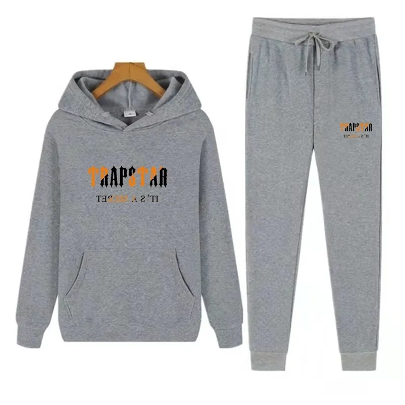 Trapstar London Track Supruit Men Termal Men Jogging Sportswear 2 Pantalones De Capucha Con Su