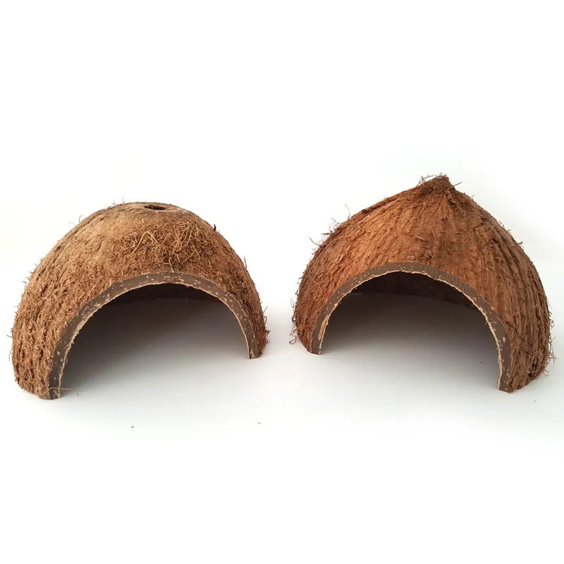 Naturalna skorupa kokosowa małe zwierzę domowe pająki gniazda jaskiniowe gniazda jaskiniowe z dziurą lub bez otworów gady ukrywających się w klatce chomika gniazdo 367 d3