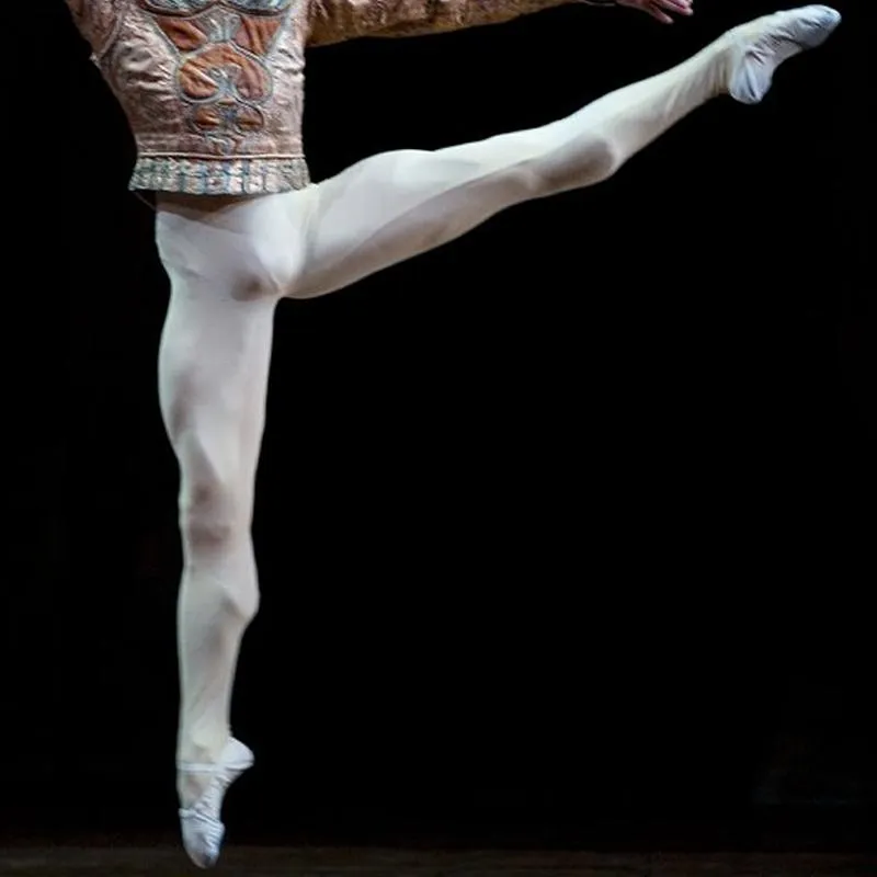 Desgaste de la etapa Negro Blanco Nylon Spandex Footed Dance Ballet Tights para hombres Boy WearStage