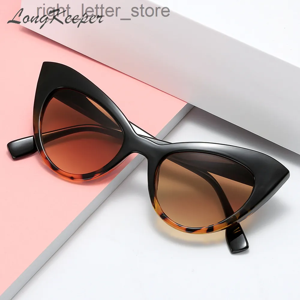 Longkeeper لطيف Sexy Cat Eye Sunglasses Women 2020 Black Leopard Designer Sun Glasses Vintage Retro Onemal Oculos W220809