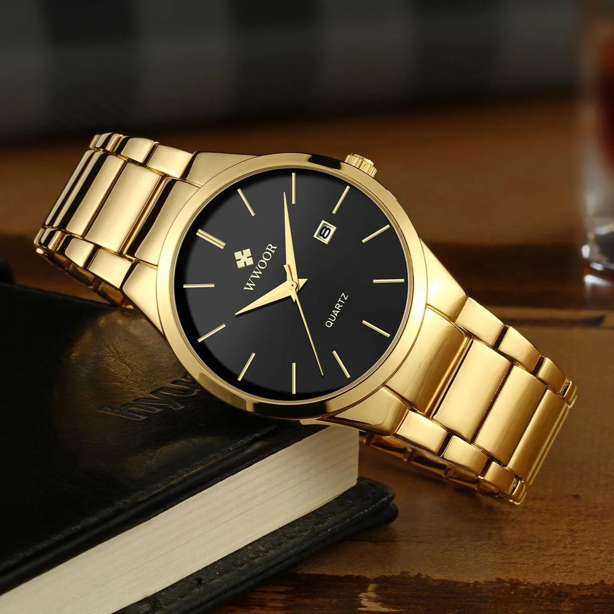 Relojes Hombre Top marque montre hommes Quartz affaires sport luxe or noir étanche calendrier montres