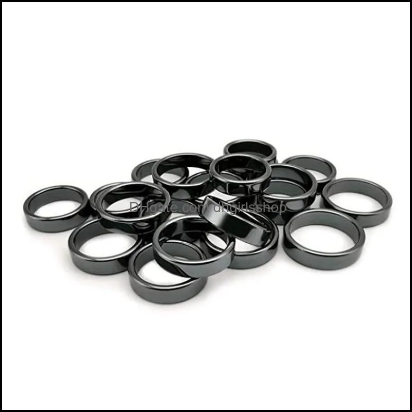 2021 Magnetic flat hematite ring For Women Men 50PCS/LOT Size 6 to 12