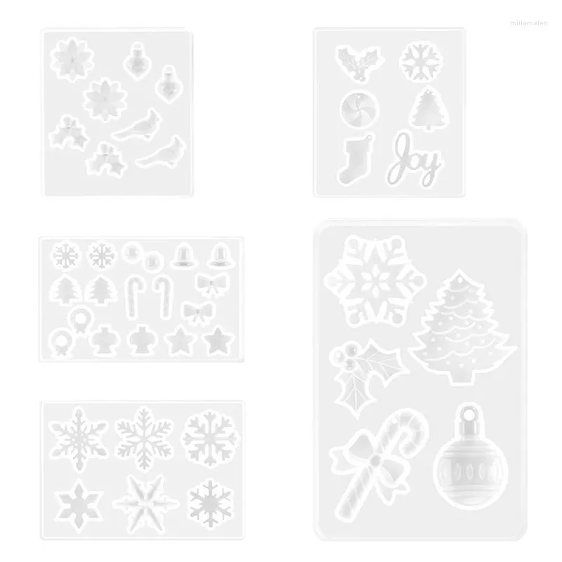 Porte-clés 5 Pièces Noël Résine Flocon De Neige Moules Silicone Pour La Maison Ornement Miri22