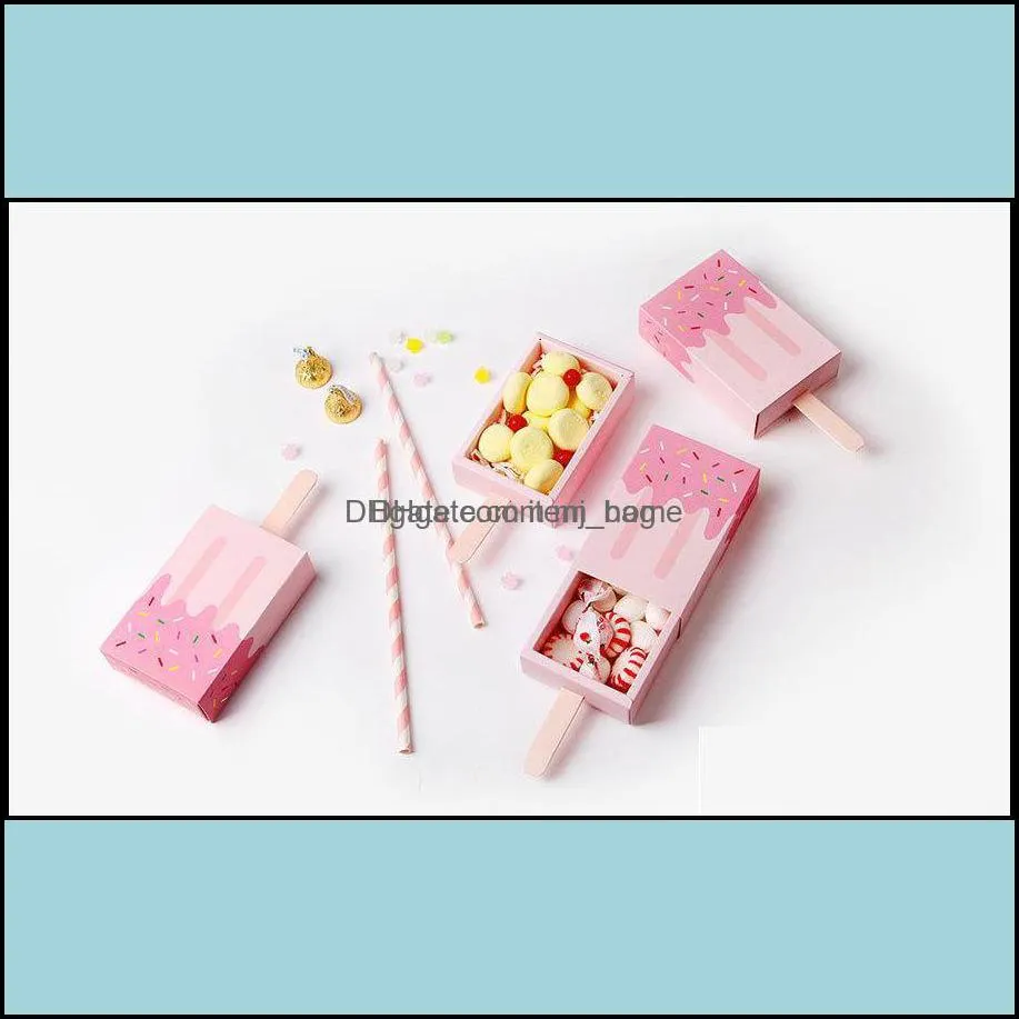 Other Event & Party Supplies Festive Home Garden Ice Cream Shape Gift Candy Boxes,Kids Party,Favor Box,Popsicle Folding Paper Box Korean