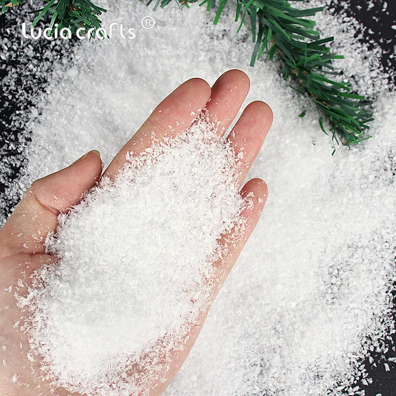 20g Approx 1-10mm Christmas Decoration Artificial Plastic Dry Snow Powder Xmas Gift Home Party DIY Scene Props Supply X0105