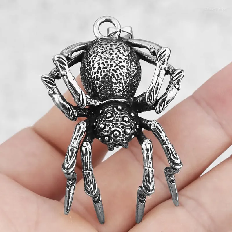 Подвесные ожерелья Goth Punk Black Spider Collese для мужчин и женщин Тенденция рок -хип -хоп аксессуаров ювелирные украшения