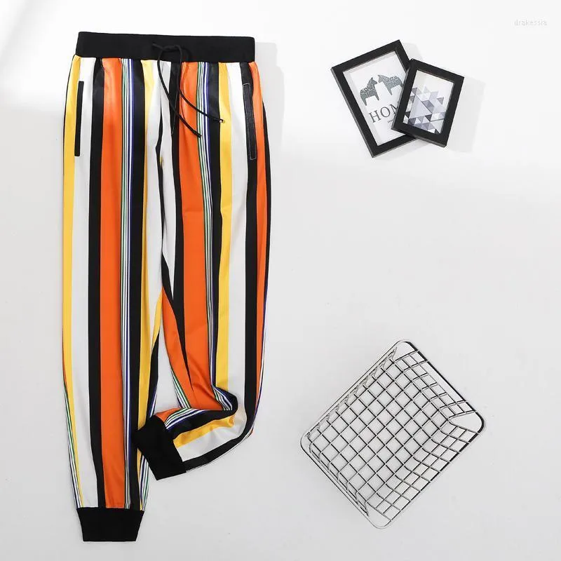 Autumn Print Stripe Pants Men England Style Trousers Sweatpants Women Ropa De Hombre Joggers Casual Party Men's Drak22