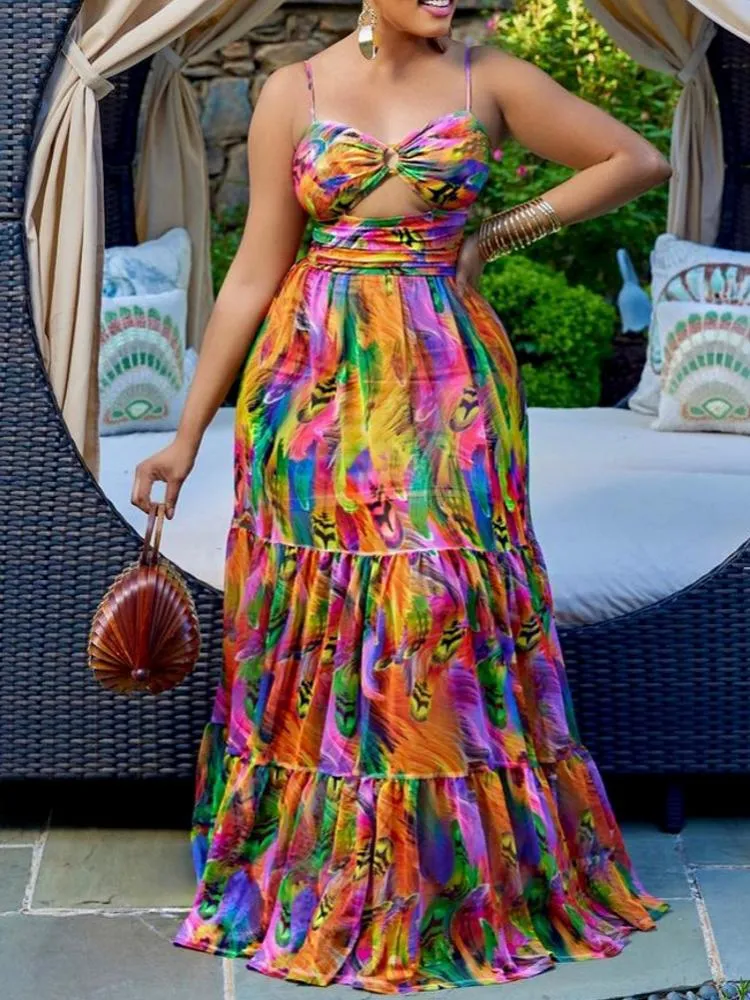 chinese dress ladies Blue Sun- African Cotton Print Dress XXXL main image 0