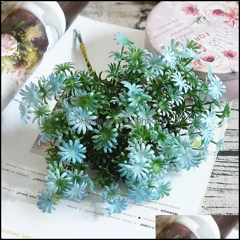 Decorative Flowers & Wreaths 1pc Mimosa Stargrass Artificial Flower Branch Home El Decoration Floral Arrangement Ornament Wedding Pography