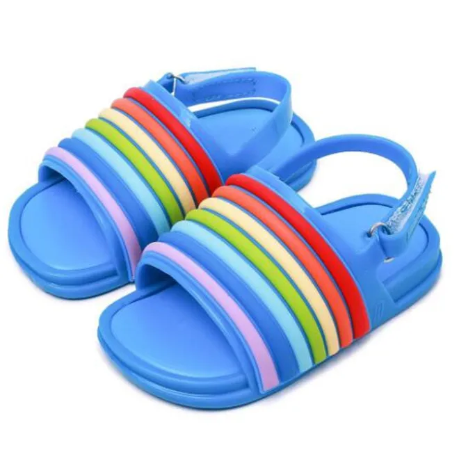 Modedesigner Kinder Mädchen Sandale Cartoon Strand rutschfeste Outdoor Kleinkind Baby Sandalen Regenbogen Kinder Gelee Schuhe