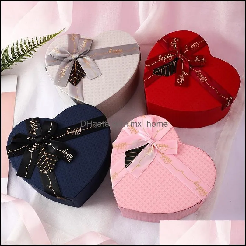 Gift Wrap Florist Hat Boxes Heart Shaped Box Set Of 3 Packaging Flowers Gifts Living Vase Decoration