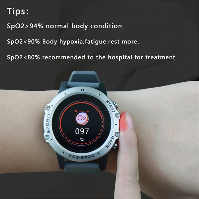 Sıcak Satış PPG EKG IP68 Su Geçirmez Akıllı Bileklikler Sağlık Akıllı İzle Kalp Hızı Kan Basıncı Spo2 Spor Smartwatch Kadın Erkek Akıllı Bilezik