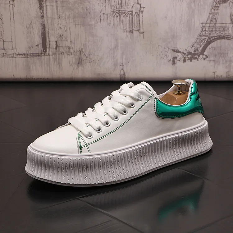 Business Wedding Oxford Party Classic Shoes Fashion White Vulcanized Inchave Leather Sneakers comoda Moca